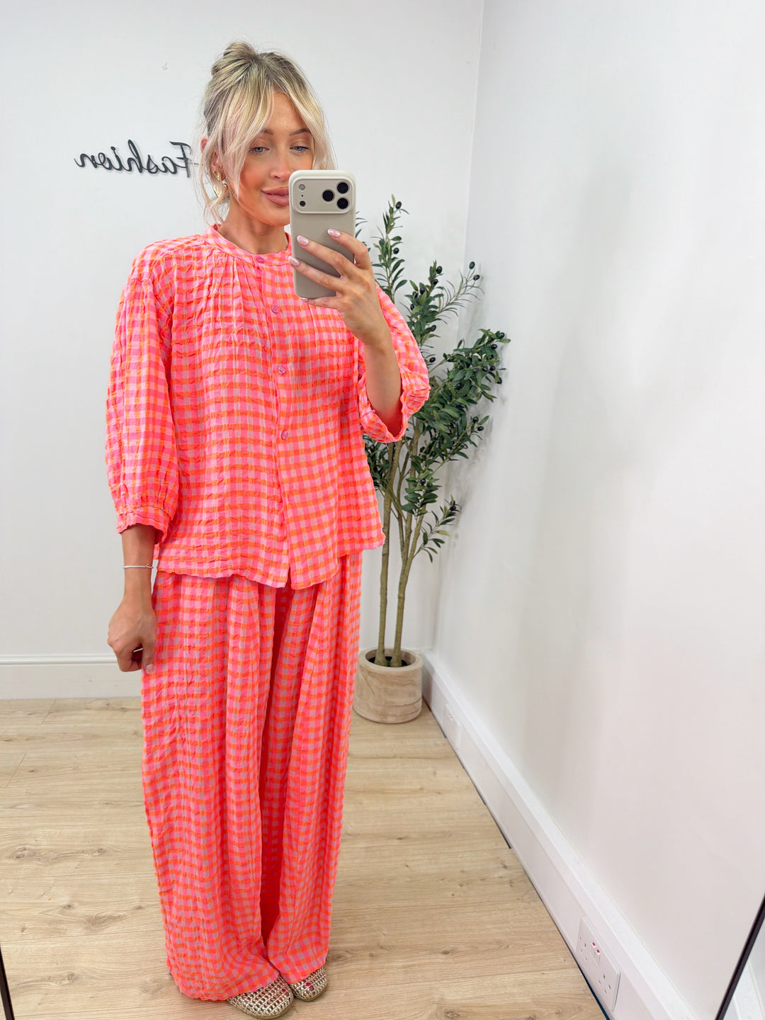 Candice Shirt - Pink & Orange
