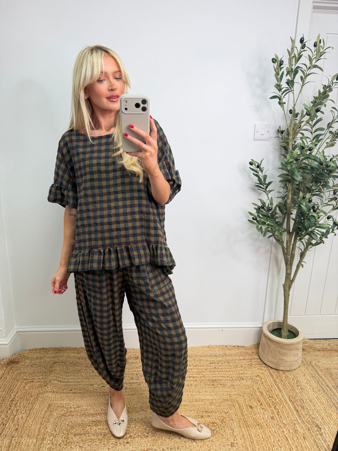 Delane Gingham Pocket Barrel - S4