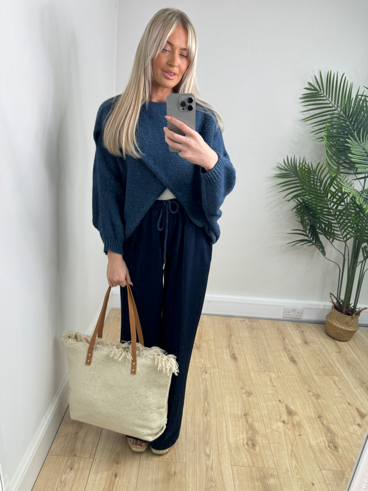 Ava Cross Over Knit - Teal
