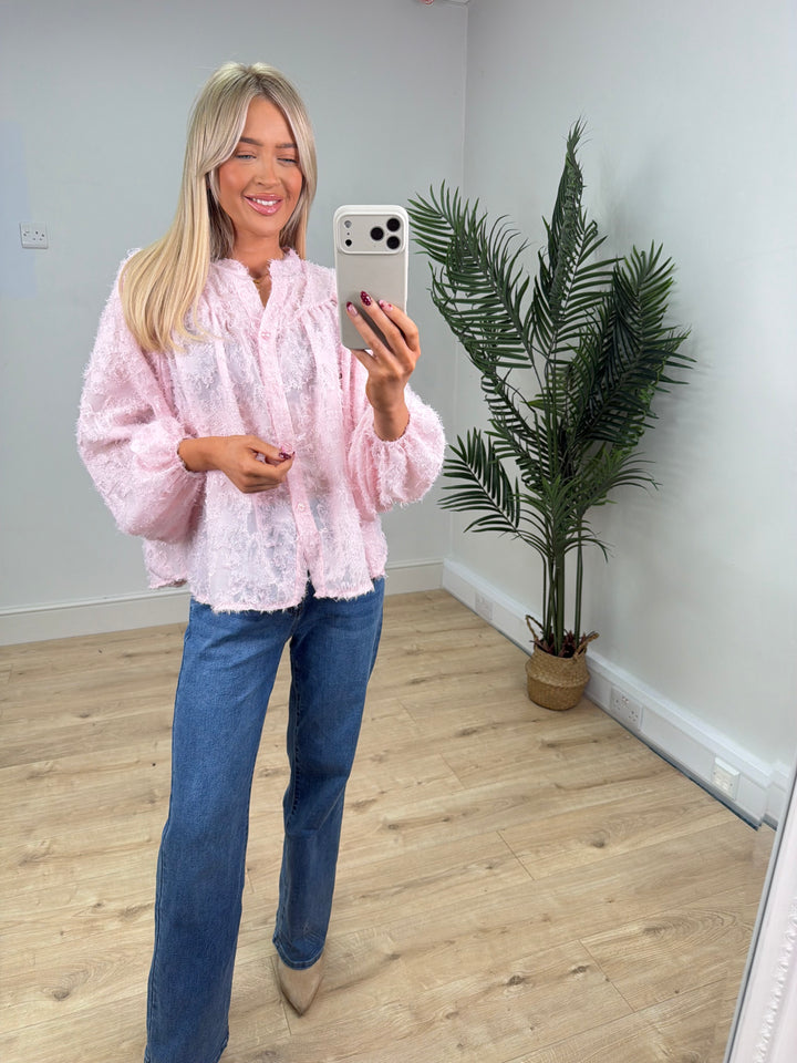 Freya Tuft blouse - Baby Pink