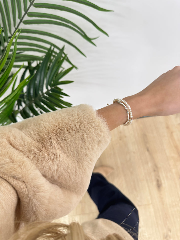 Amanda Fux Fur Cuff - Biscuit