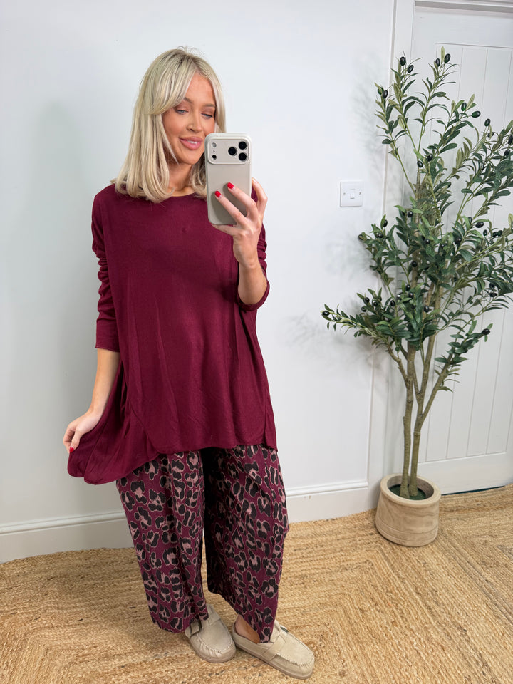 Ivy Soft Oversized Knit - Wine