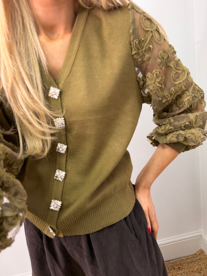 Missy Flower Top - Lime PREORDER