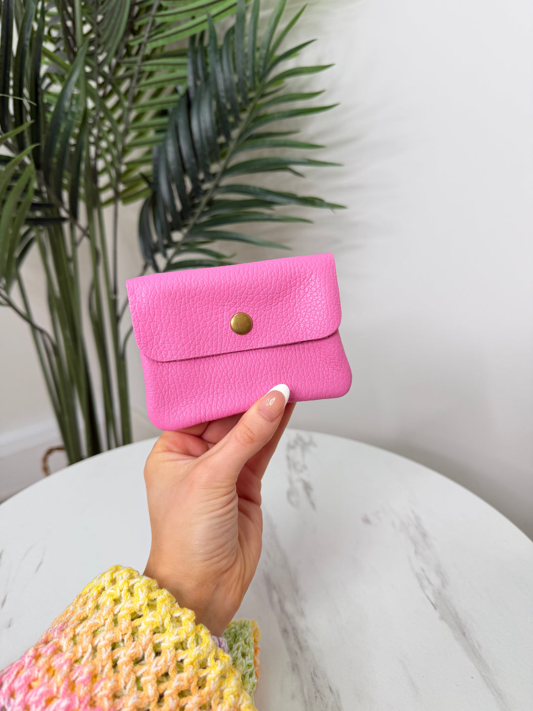 Real Leather Purse - Candy Pink