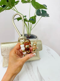 Beaded Bracelets - Beige, Brown, White