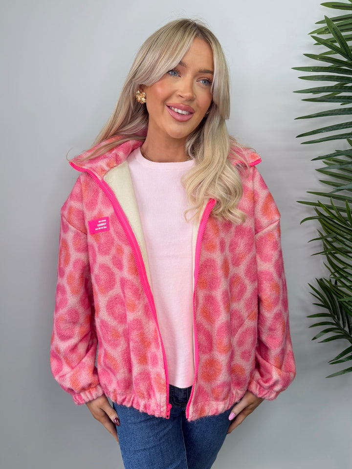 Arabella Leopard Jacket - Pink