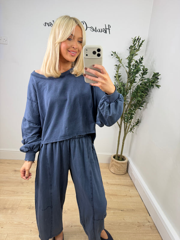 Hazel Sweat Top - Navy