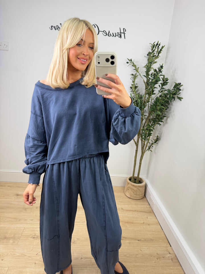 Hazel Sweat Top - Navy