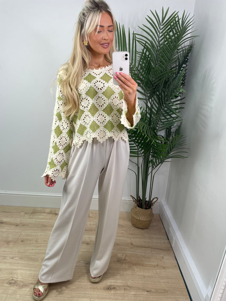 Kim Crochet Top - Lime
