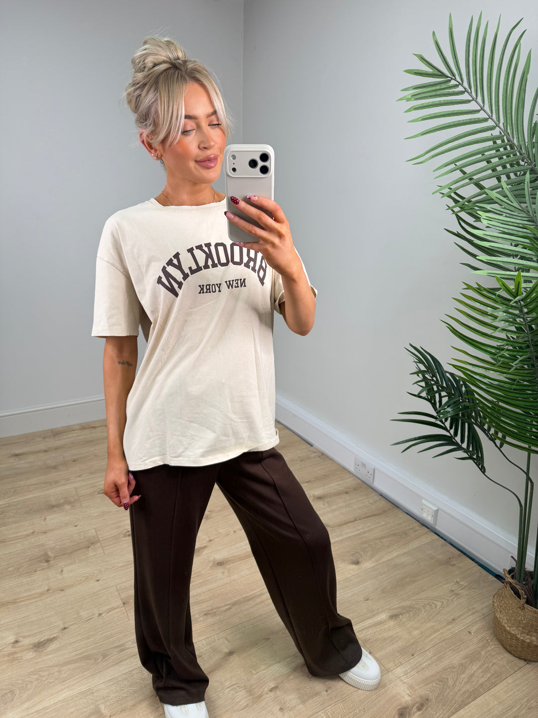 Brooklyn Tshirt - Chocolate & Beige