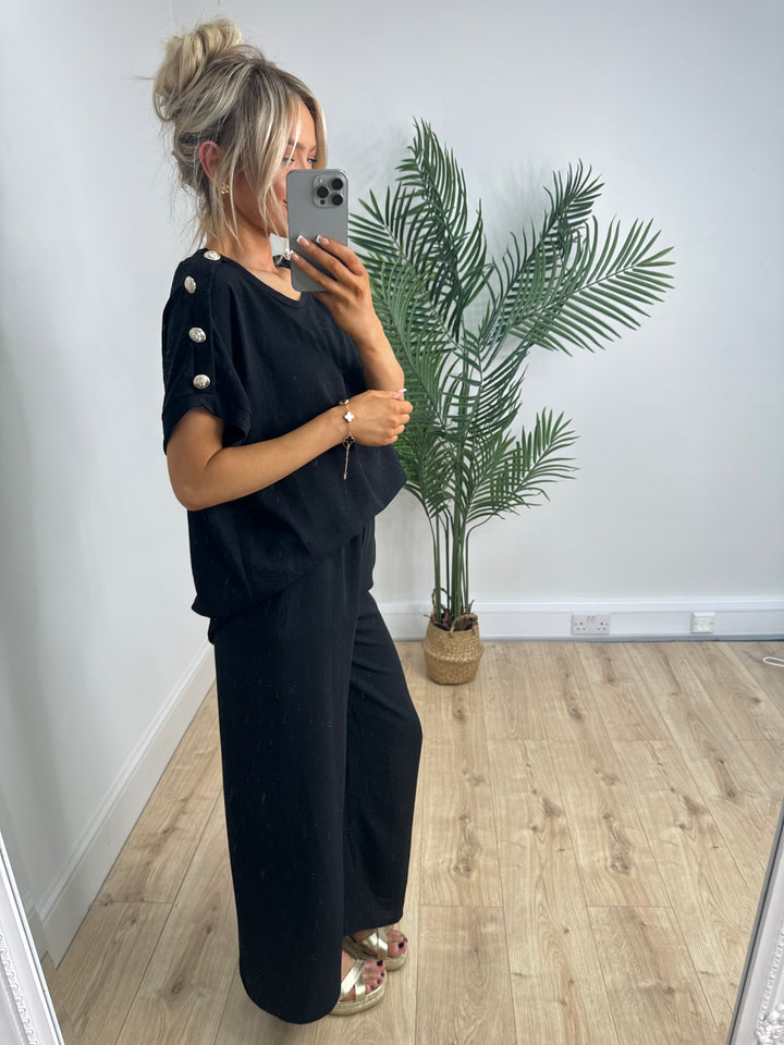 Gold Button Coord - Black