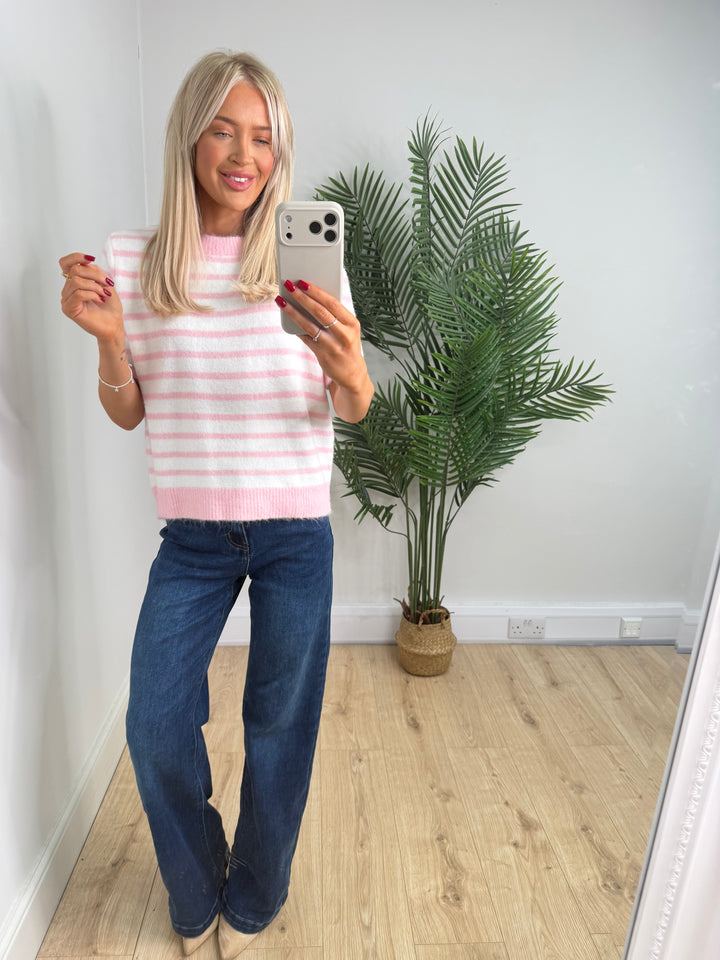 Fern Stripe Knit - Pink Stripe