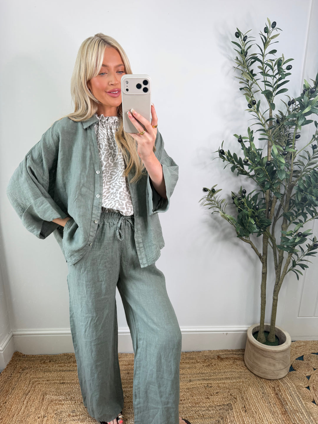 Milo Linen Jacket - Khaki