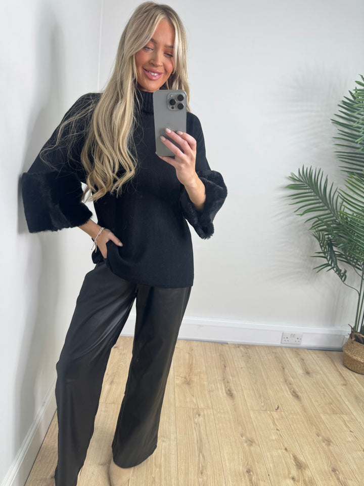 Amanda Fux Fur Cuff - Black