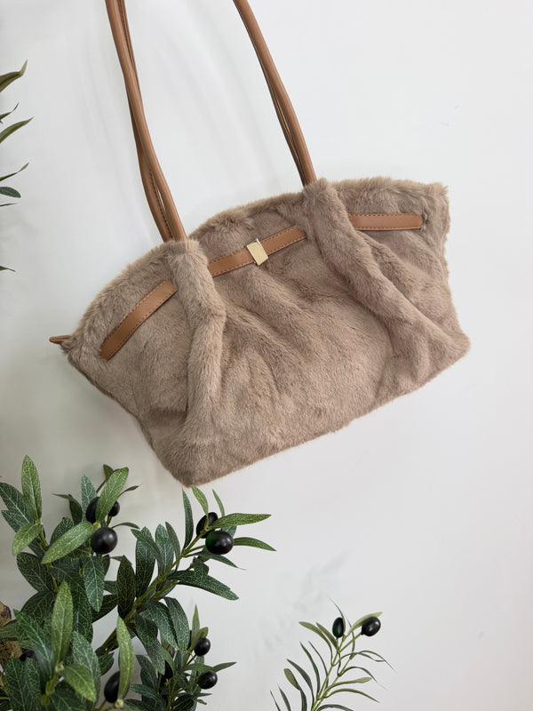 Faux Fur Bag - Mocha