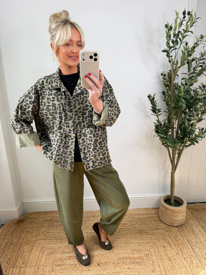 Lucie Leopard Magic Jacket - Khaki