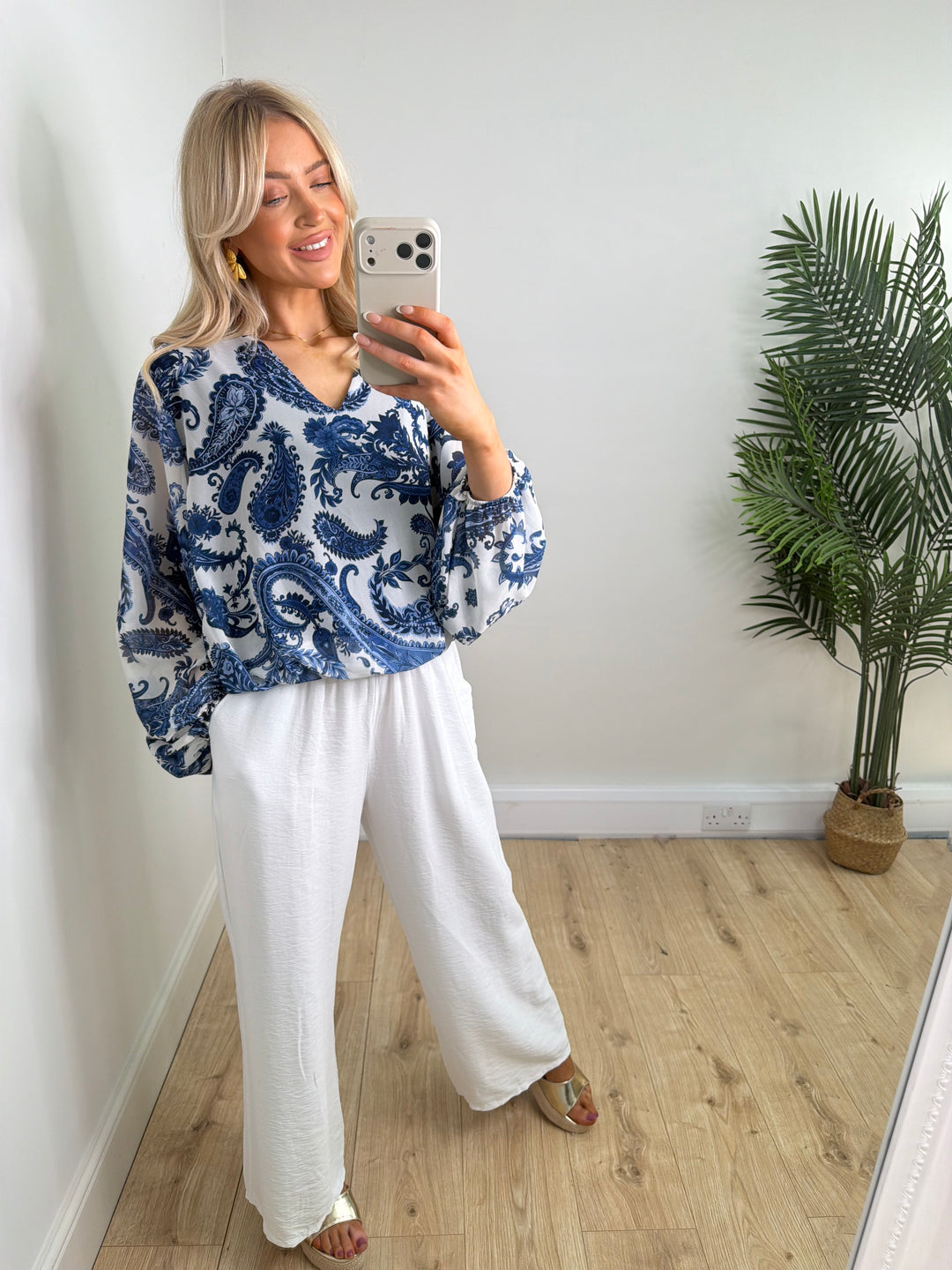 Greek Bubble Top - Blue