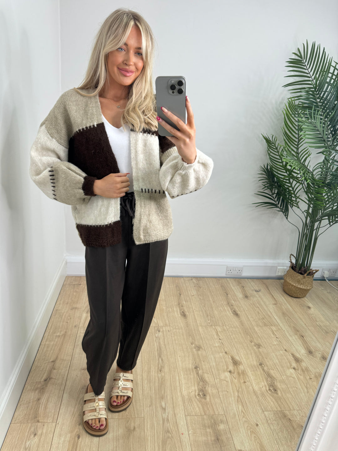 Patchwork Cardigan - Chocolate