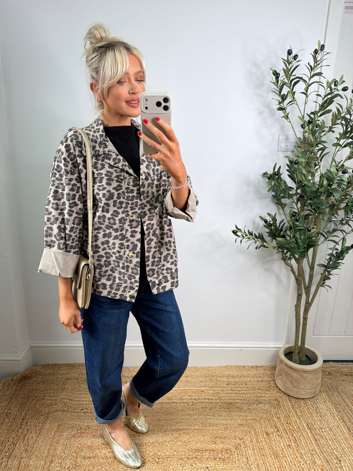 Lucie Leopard Magic Jacket - Mocha