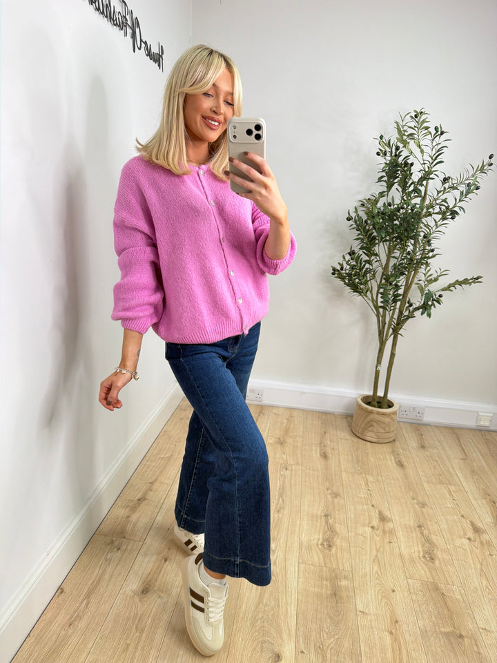 Kassia Cardigan -  Bubblegum Long Sleeve