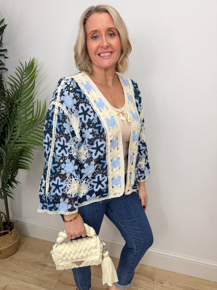 Lucy Crochet Top - Blue