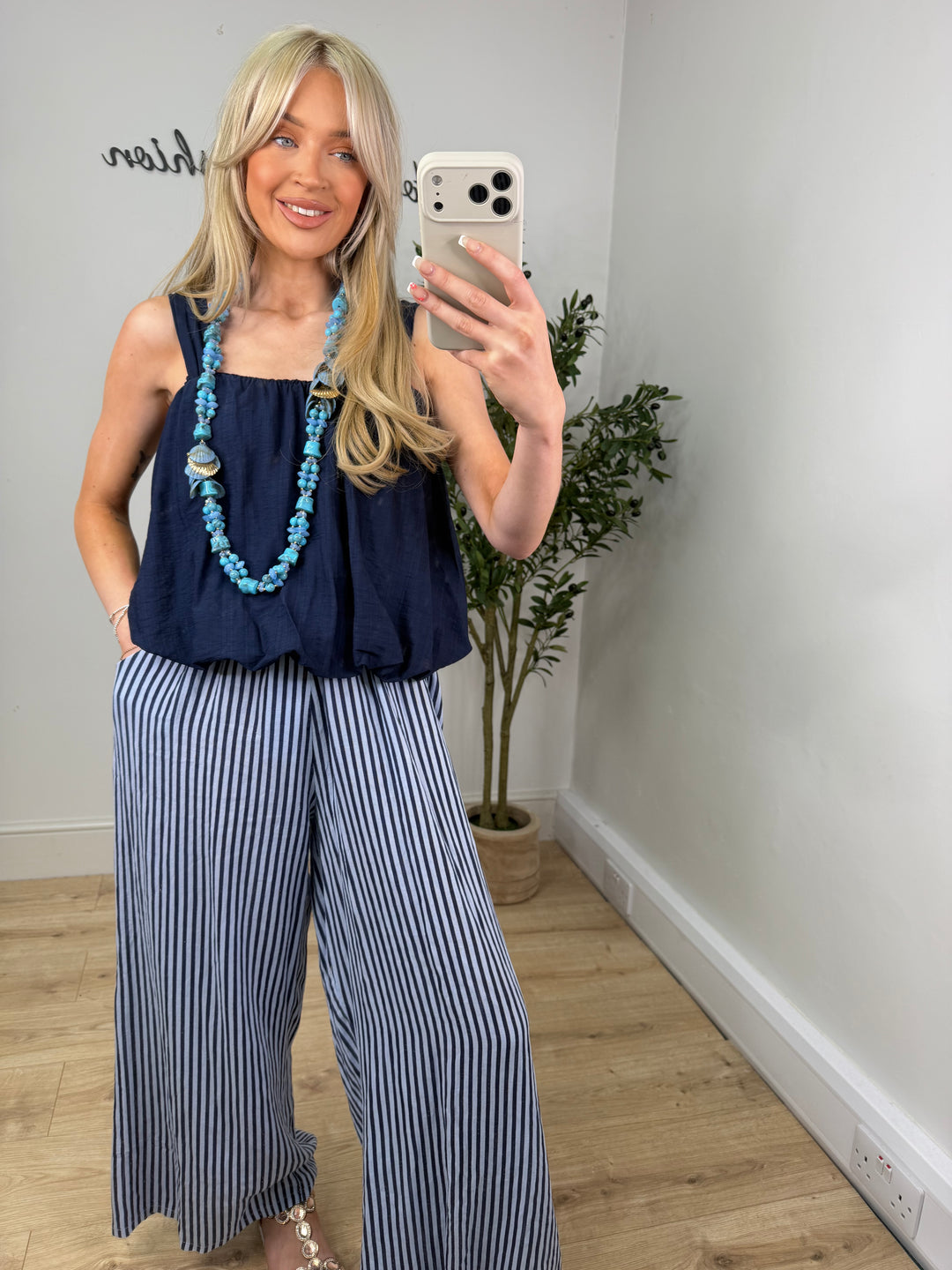 Adley Bubble Top - Navy