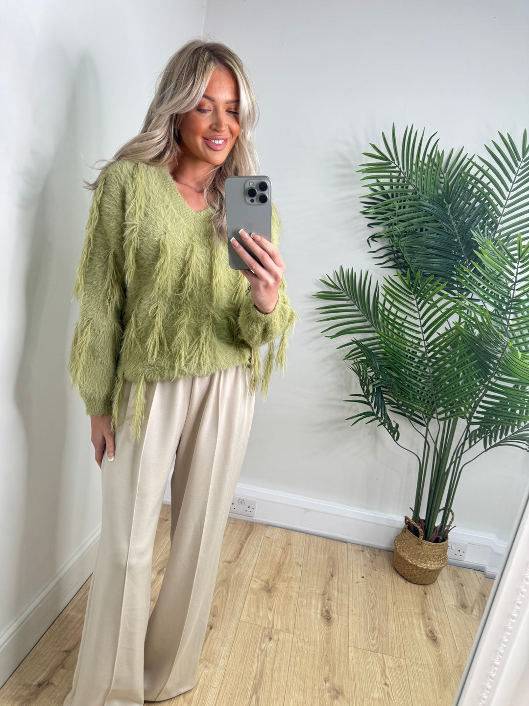 Alexis Feather Knit - Pistachio