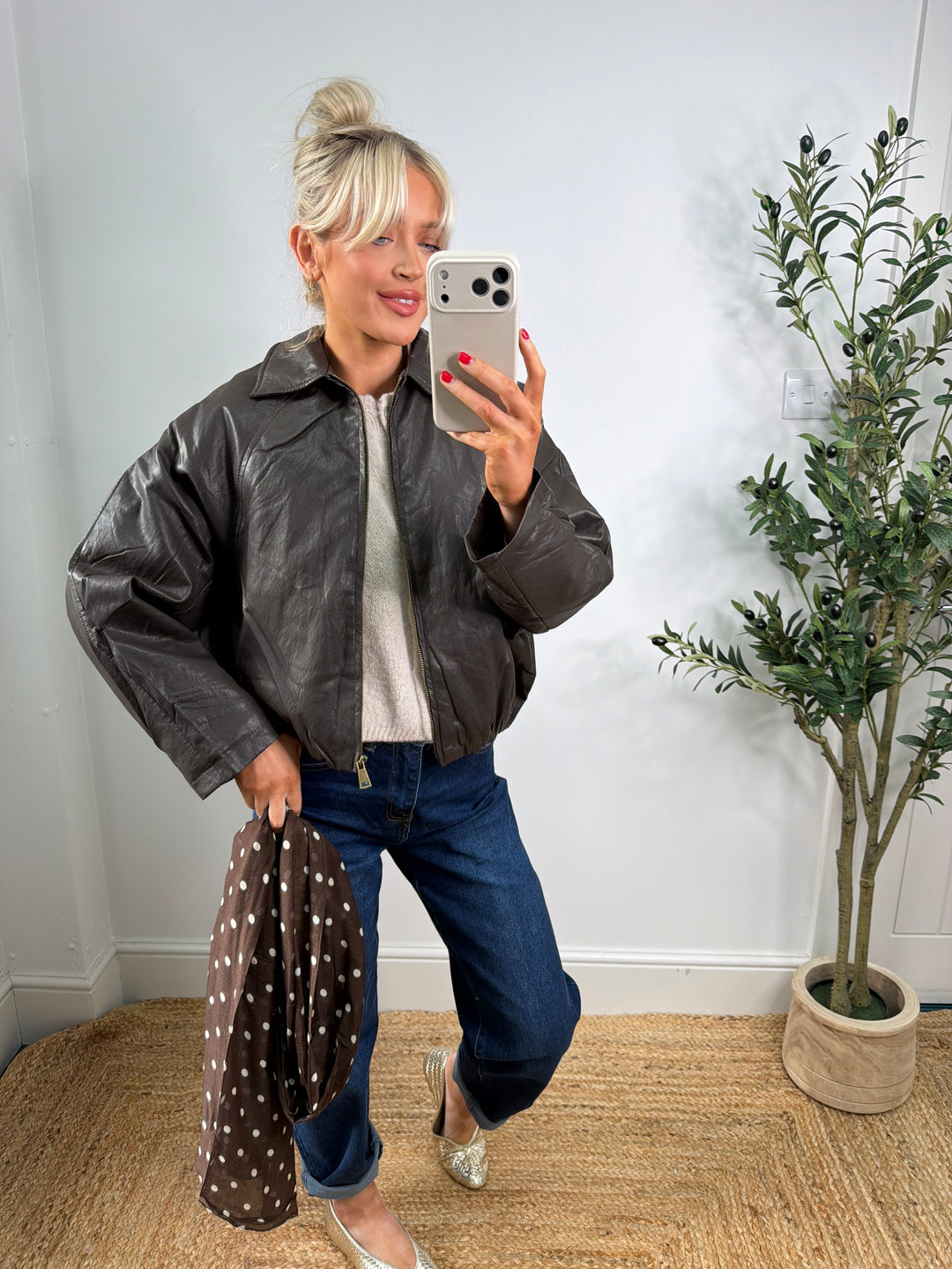 Piper PU Bomber - Chocolate