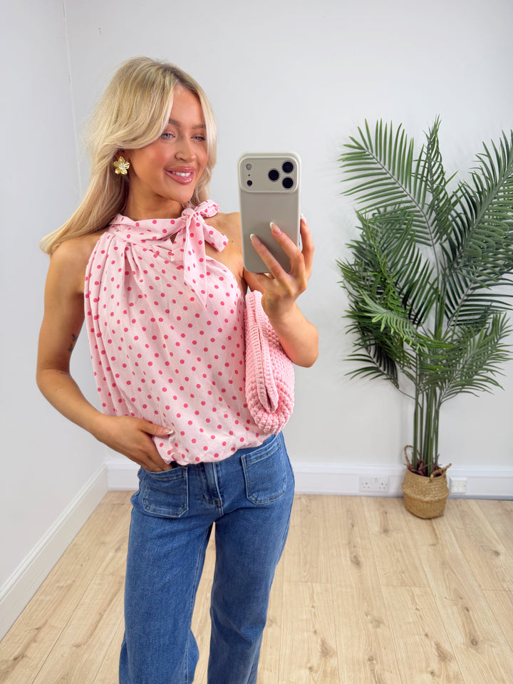 Lenia Polka Dot Top - Pink