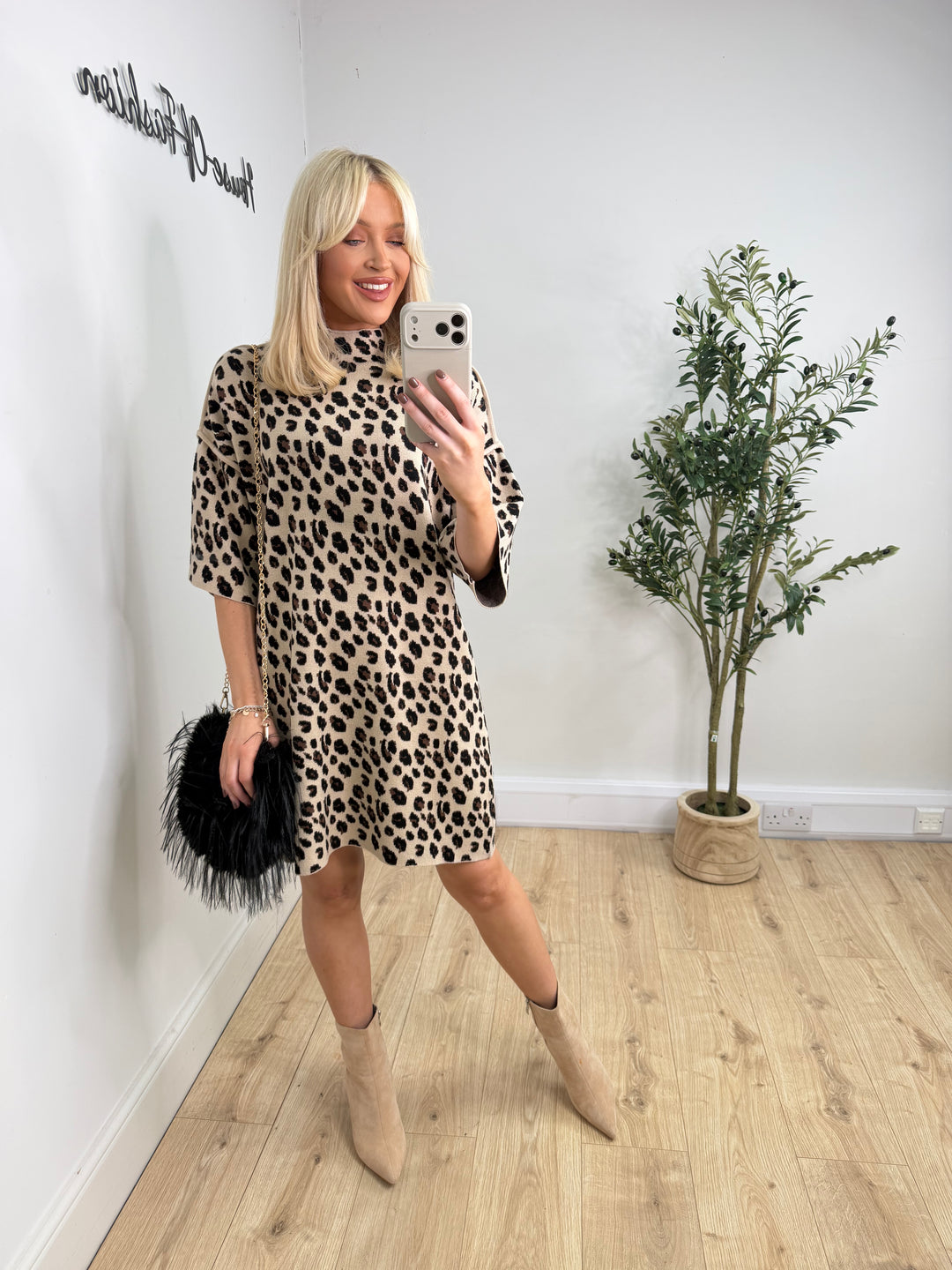 Cherrie Jumper Dress - Leopard