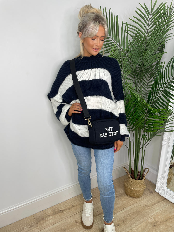 Orla Stripe Knit - Navy