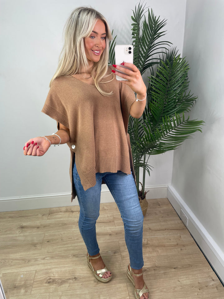 Pollie Knit Top - Camel