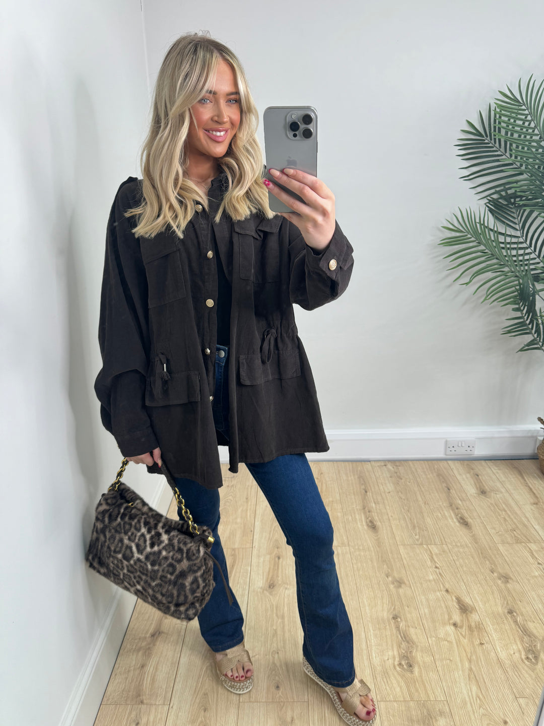 Millie Military Jacket - Choc