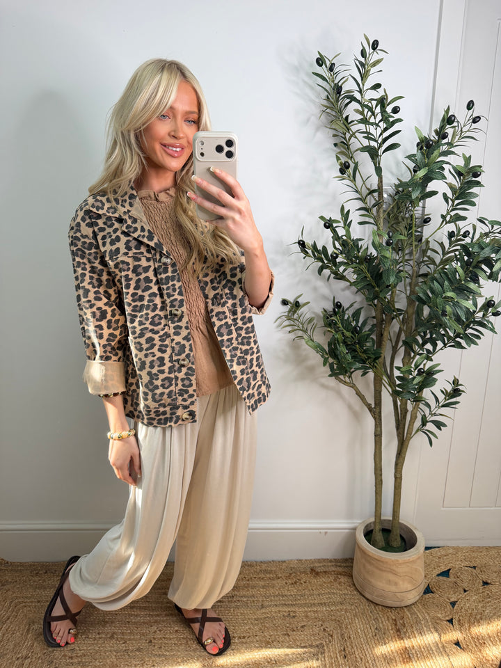 Lucie Leopard Magic Jacket - Caramel