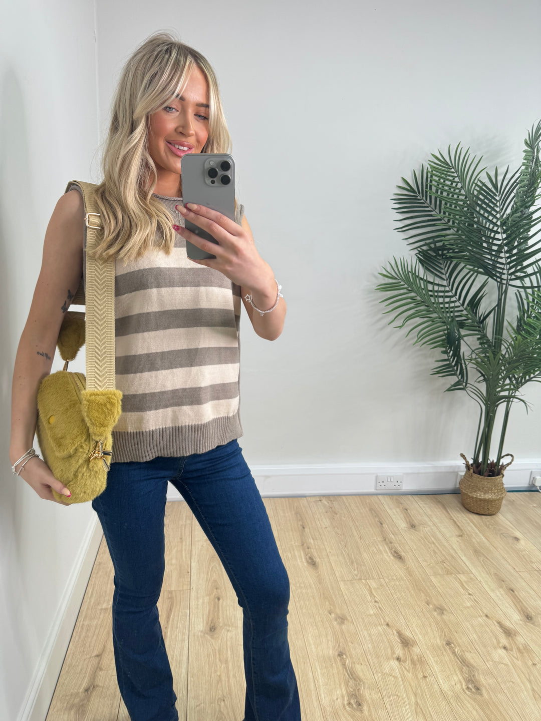 Mava Stripe Tank Top - Mocha
