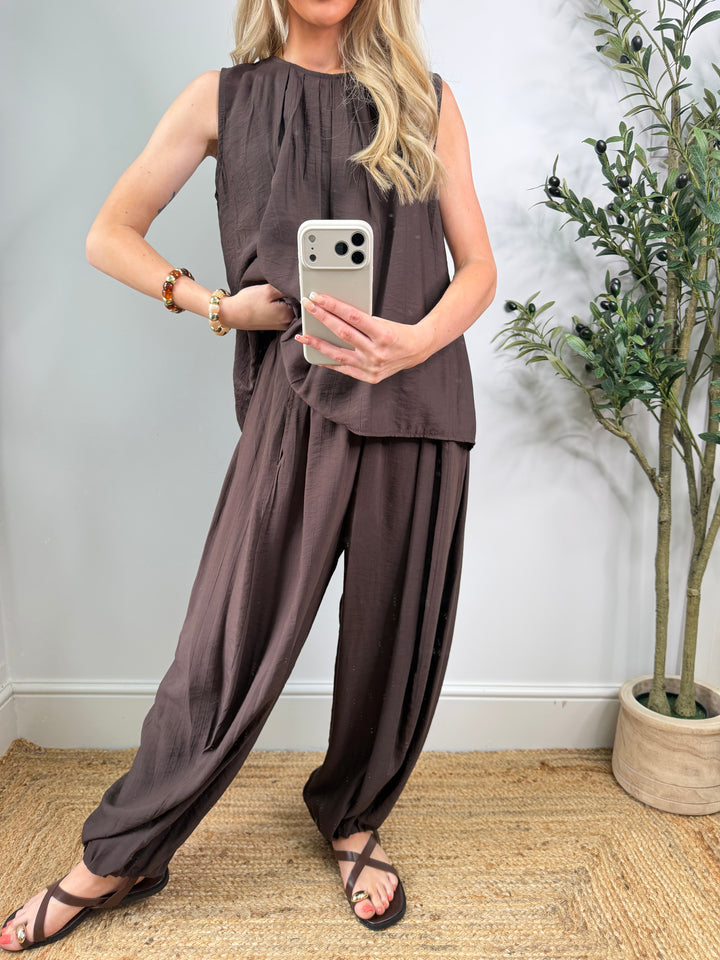 Cindy Balloon Trousers - Chocolate