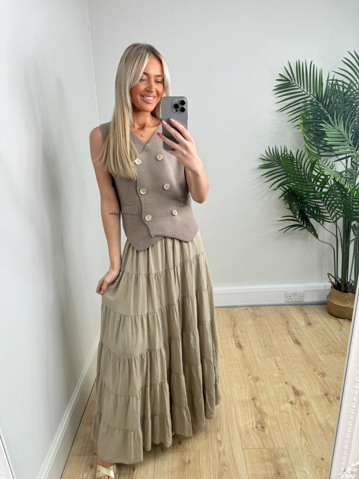 Indiah Tierred Skirt - Beige