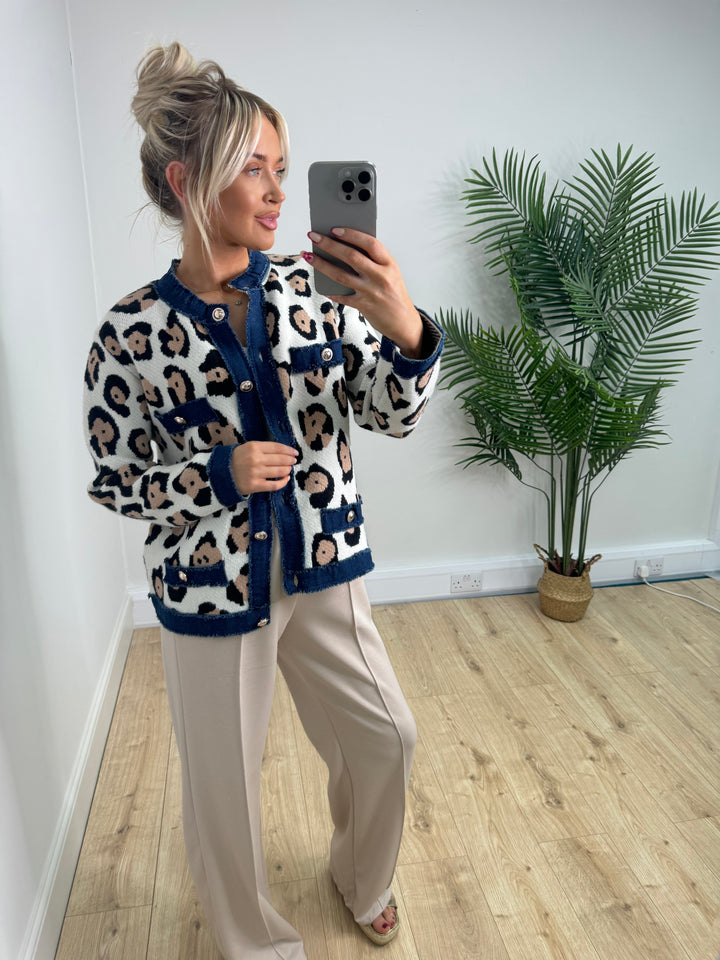 Freya Leopard Jacket - Cream