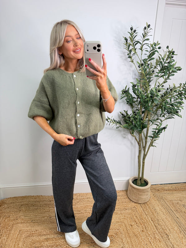 Kassia Cardigan - Artichoke Short Sleeve
