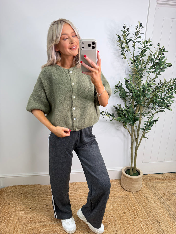 Kassia Cardigan - Artichoke Short Sleeve