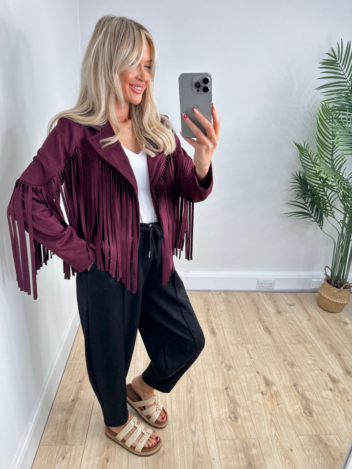 Tassel Jacket - Burgundy
