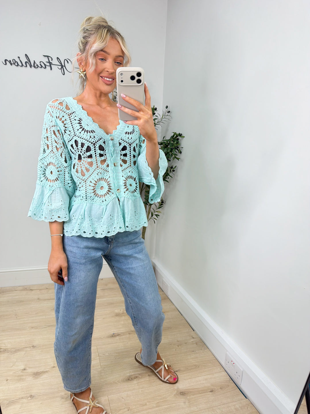 Junie Top - Mint Blue