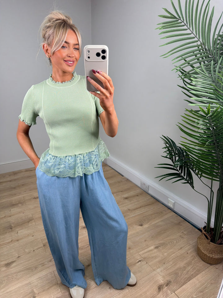 Violet Top - Sage Green