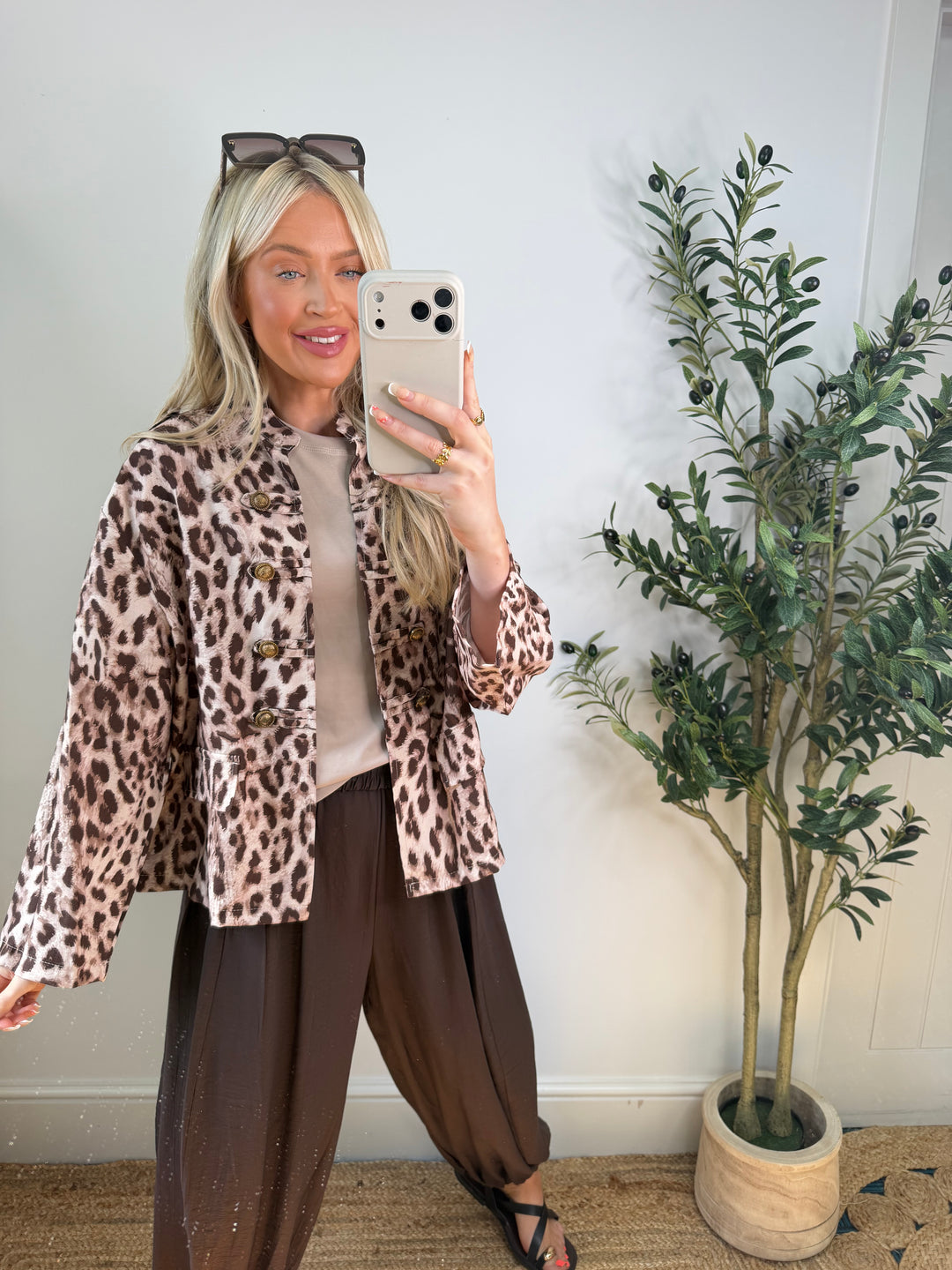 Minnie Military Jacket - Leopard
