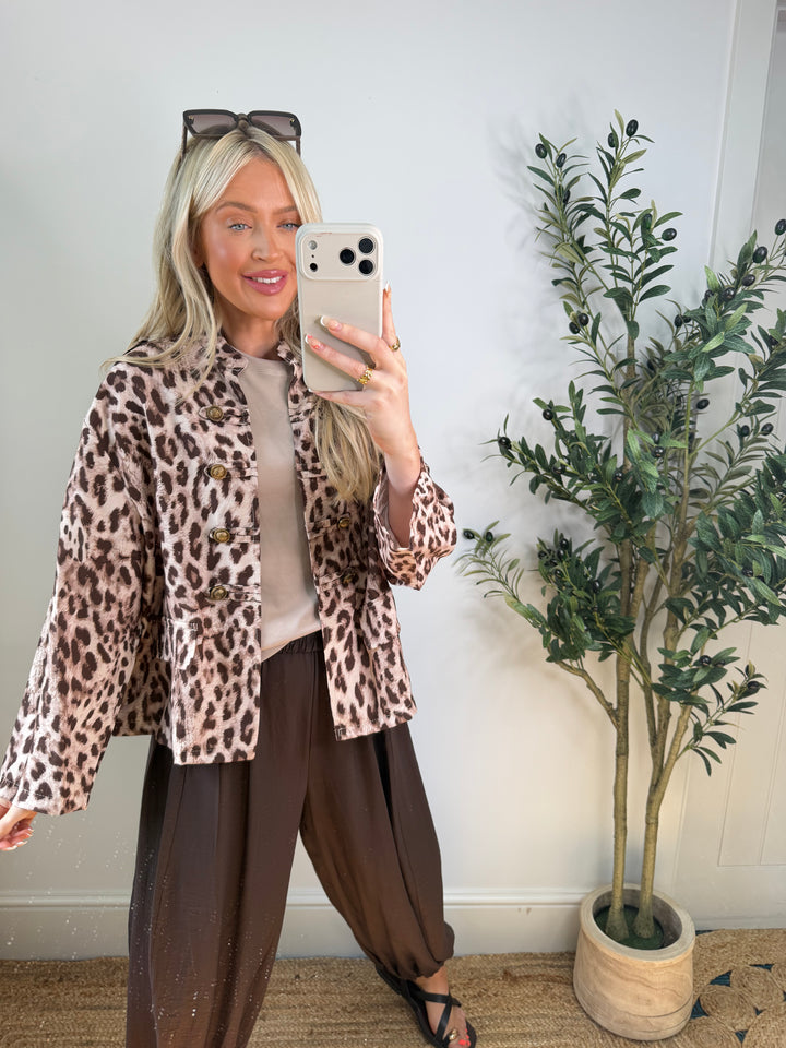 Minnie Military Jacket - Leopard
