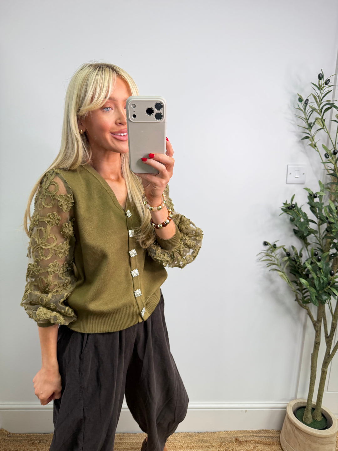 Missy Flower Top - Lime PREORDER