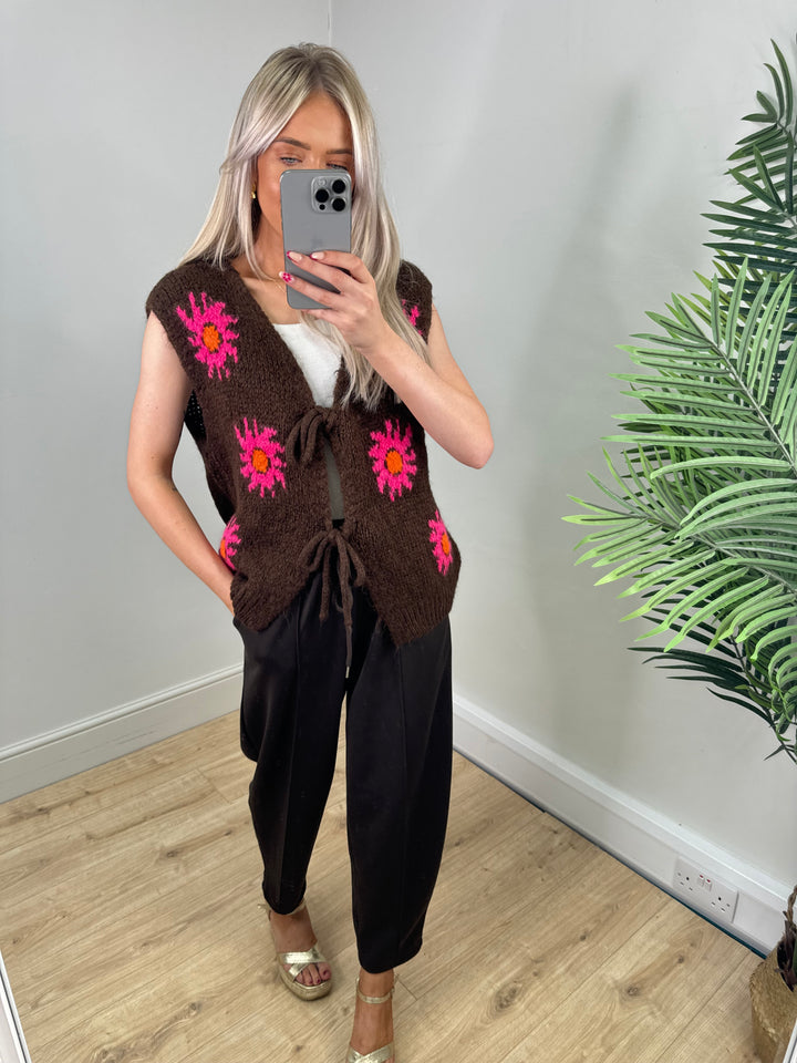 Isabella Tie Top - Chocolate