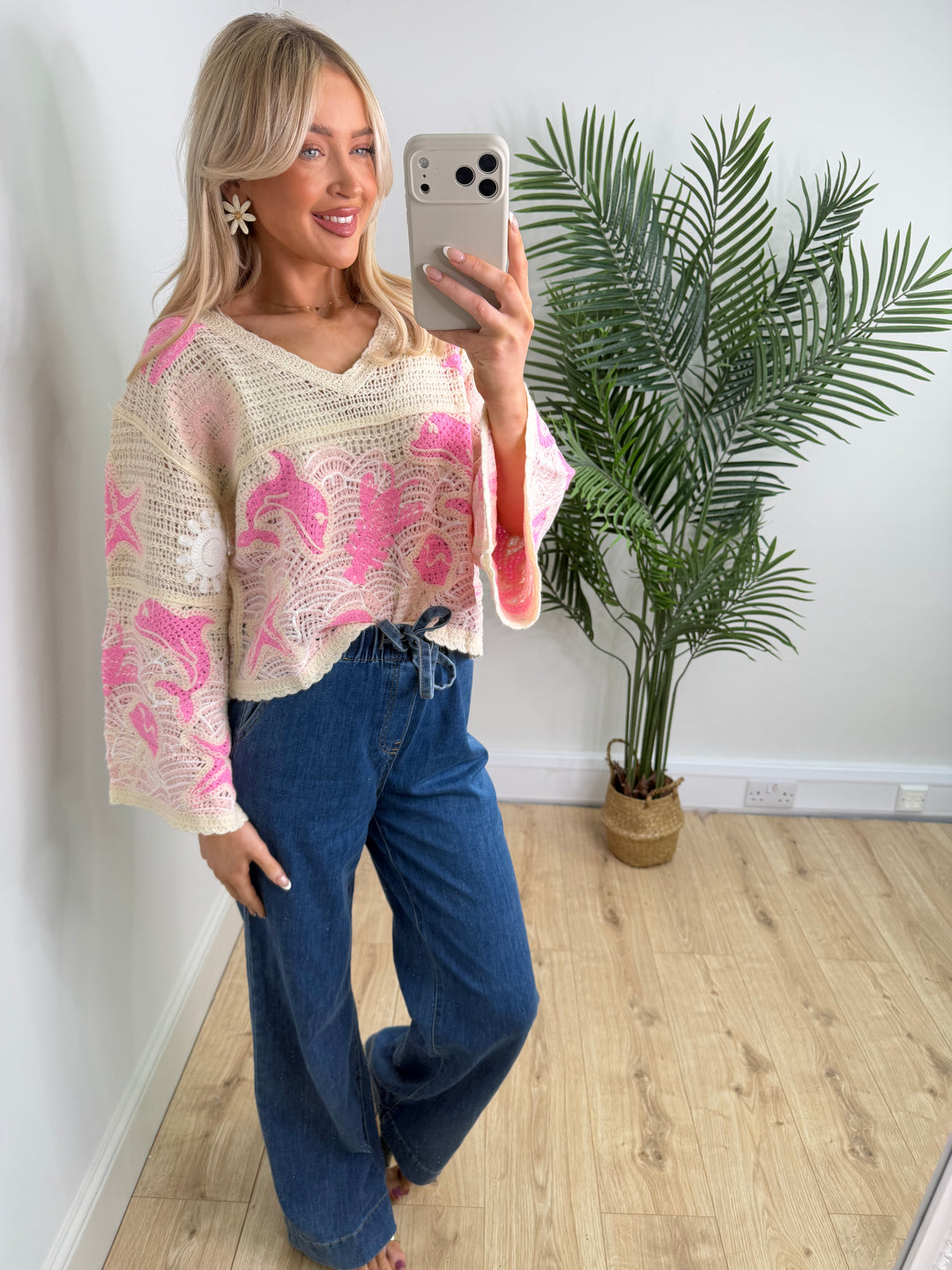 Seashell Crochet Top - Baby Pink