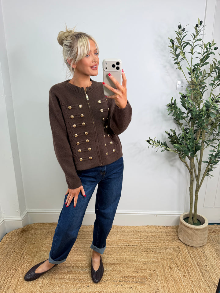 Saffron Military Chunky Cardigan