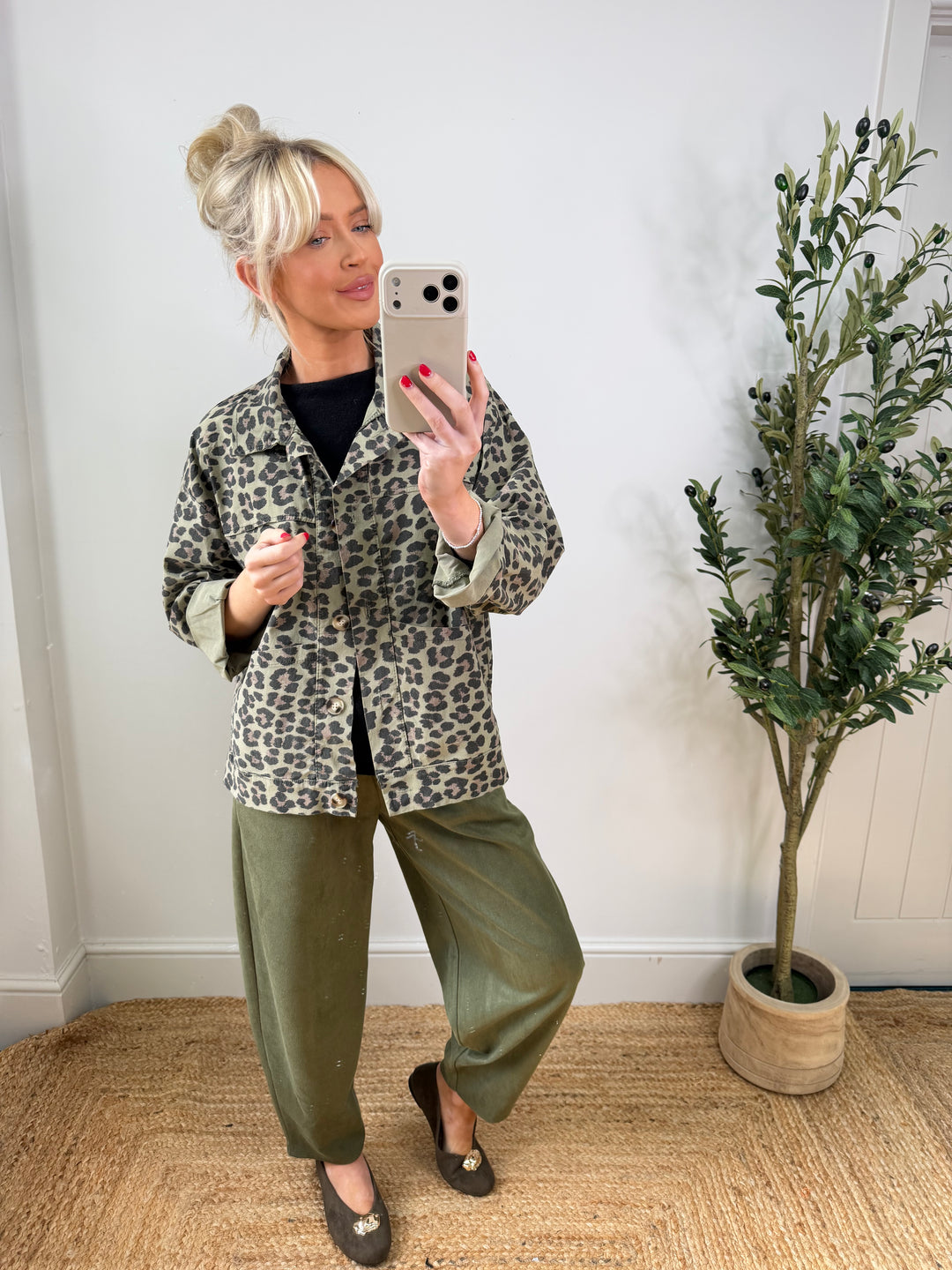 Lucie Leopard Magic Jacket - Khaki